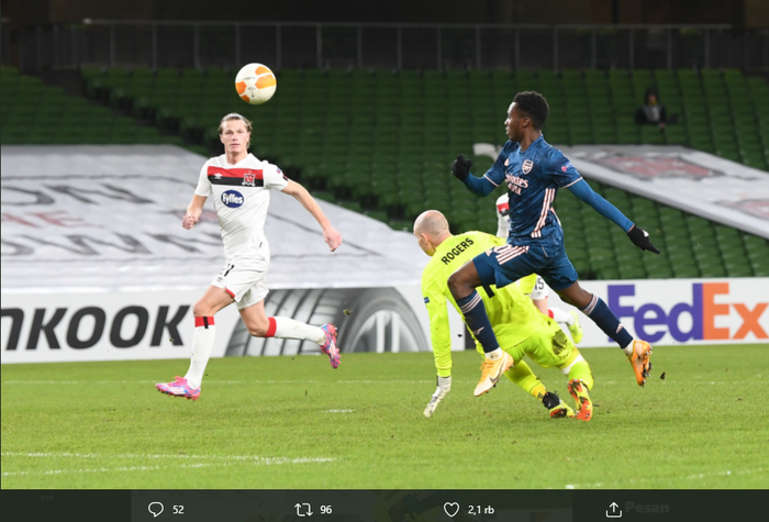 Aksi penyerang Arsenal, Eddie Nketiah