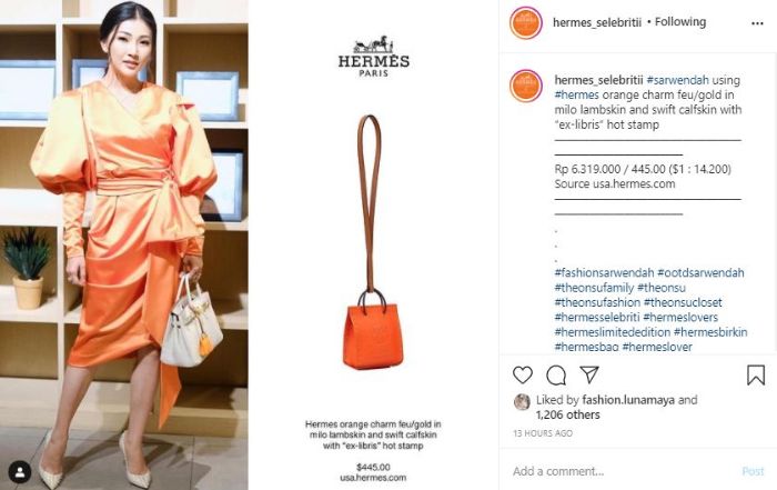 Sarwendah pakai gantungan tas dengan harga yang fantastis