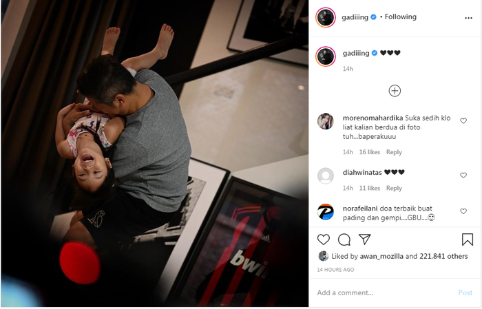 Gading Marten gendong sang putri, Gempita Nora Marten.