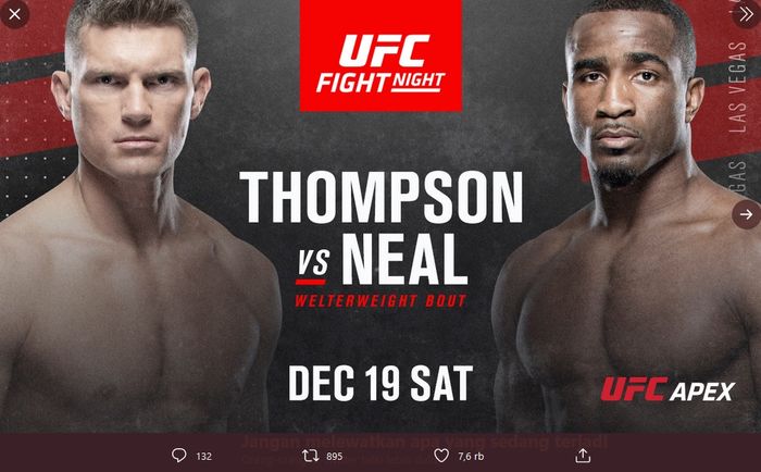 Poster acara UFC Vegas 17: Stephen Thompson vs Geoff Neal pada 19 Desember 2020 di UFC APEX, Nevada, Amerika Serikat.