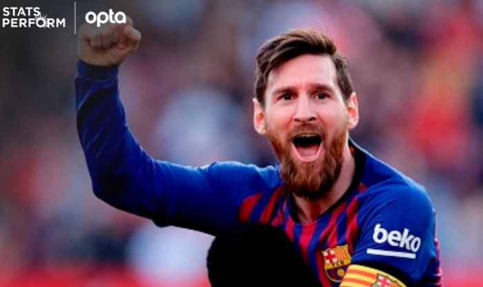 Megabitang Barcelona, Lionel Messi, menyamai rekor Pele saat mencetak gol untuk menyamakan kedudukan atas Valencia di babak pertama.