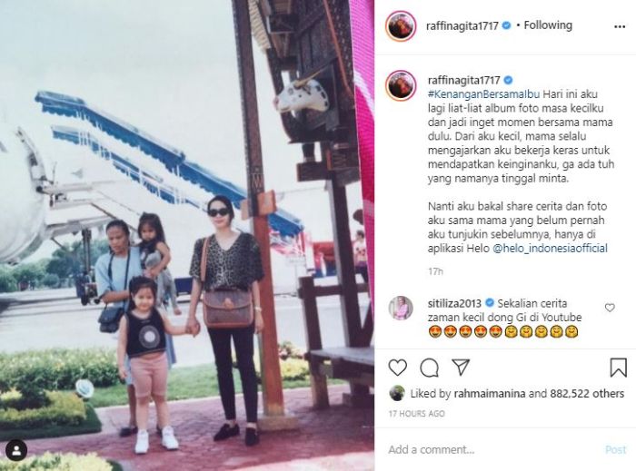 Foto masa kecil Nagita Slavina.