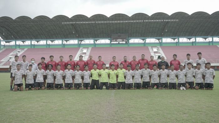 Timnas U-16 Indonesia setelah selesai menjalani pemusatan latihan (TC) di Stadion Maguwoharjo, Sleman, Yogyakarta, Selasa (22/12/2020).