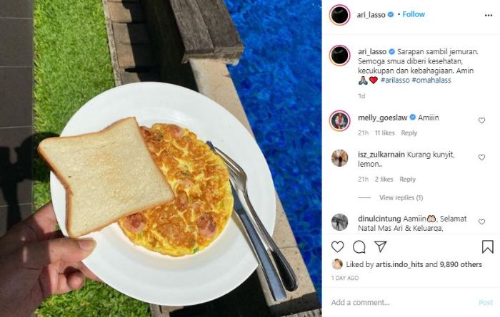 Menu sarapan Ari Lasso.