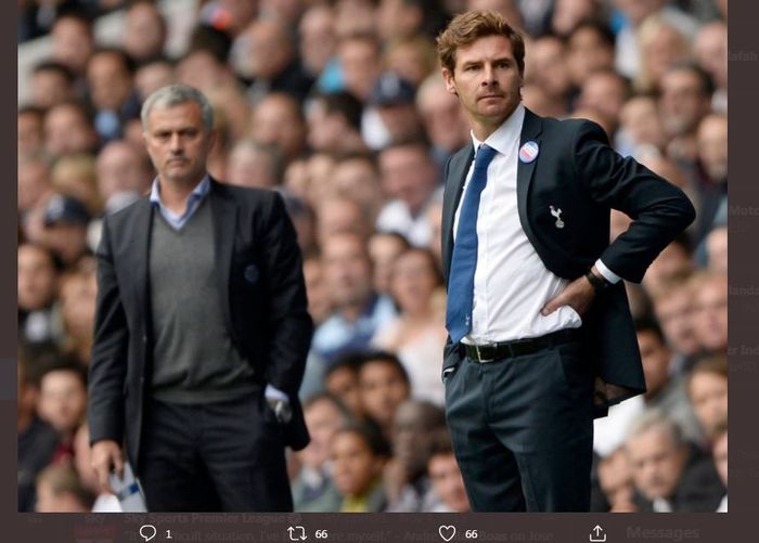 Andre Villas-Boas (kanan) saat berduel dengan tim asuhan Jose Mourinho.