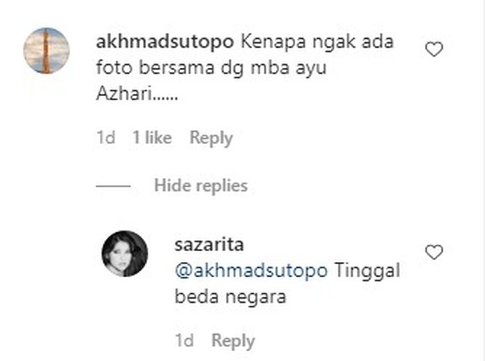 Jawaban Sarah Azhari saat ditanya soal Ayu Azhari