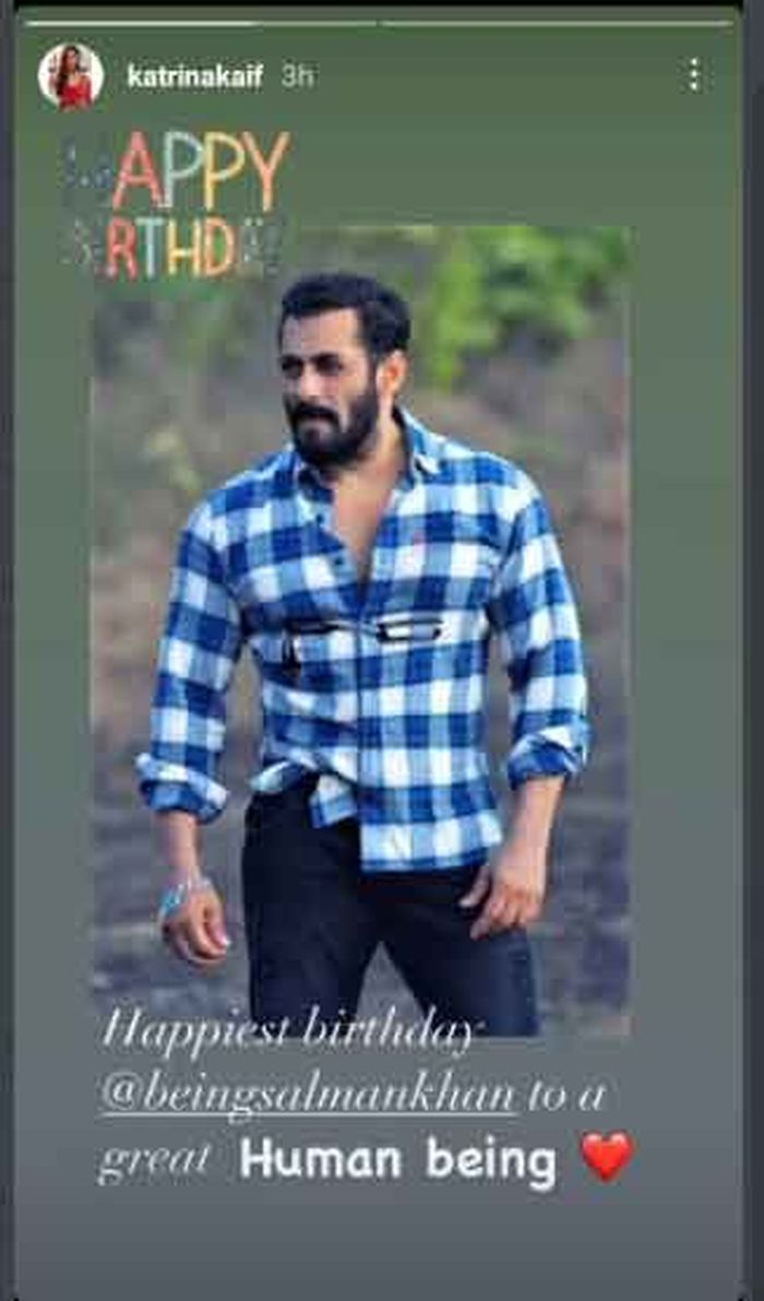 Pesan cinta Katrina Kaif untuk Salman Khan di hari ulang tahunnya.