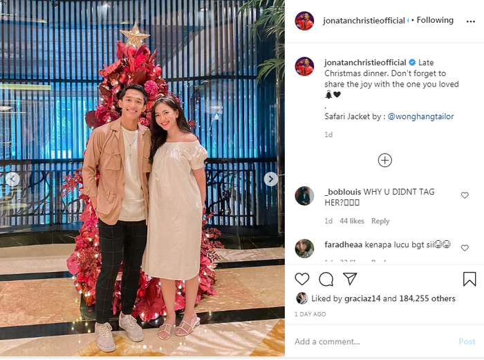 Jonatan Christie akhirnya go public dengan kekasihnya Shania Junianatha. 