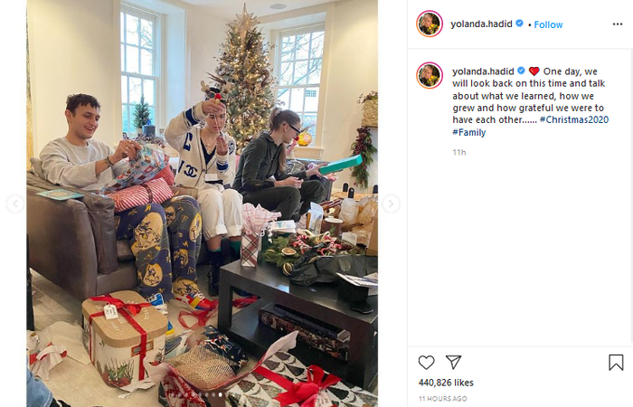 Perayaan liburan Natal di rumah Yolanda Hadid