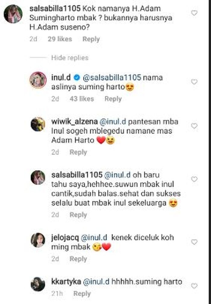 Komentar netizen di postingan Inul Daratista