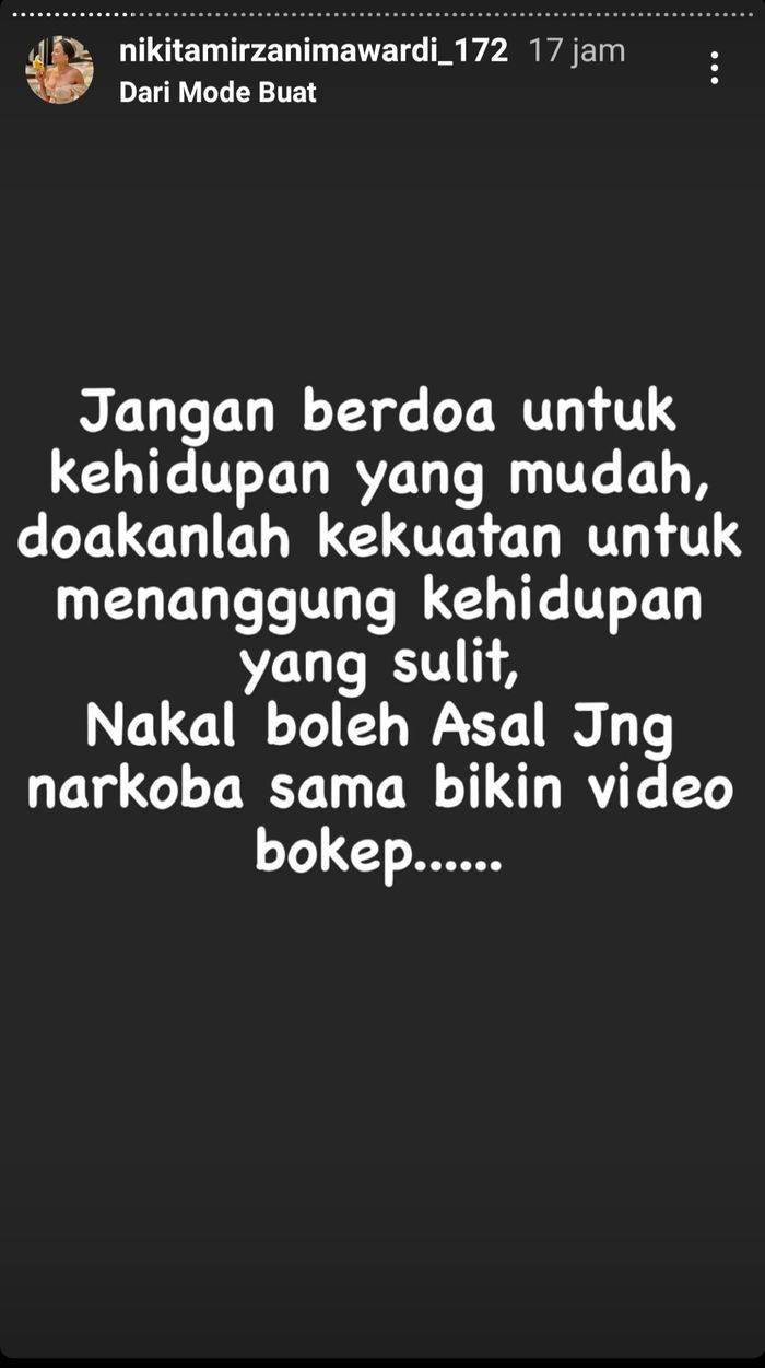 Postingan Nikita Mirzani