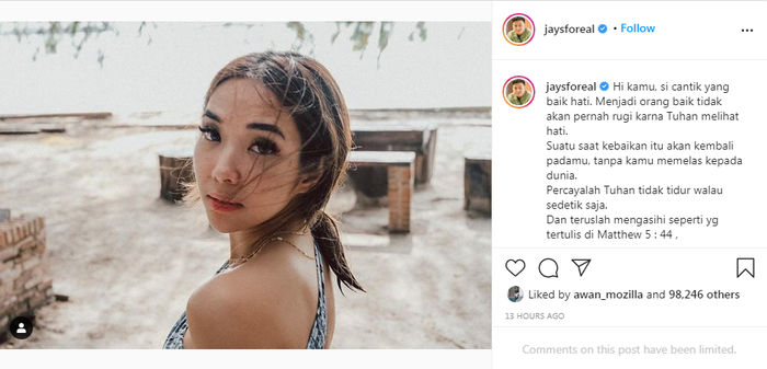 Wijaya Saputra berikan dukungan pada Gisella Anastasia.