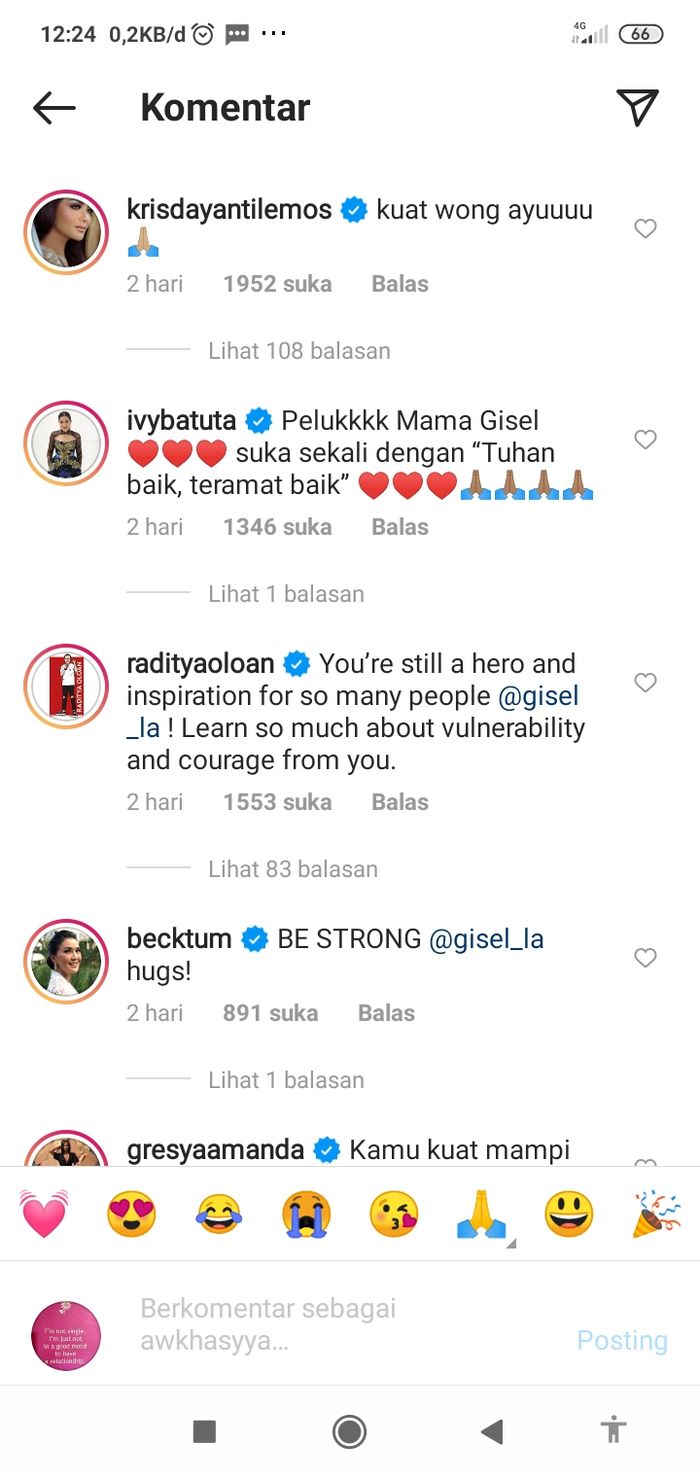 Komentar Krisdayanti demi mendukung Gisella Anastasia yang sedang tersangkut kasus pornografi.