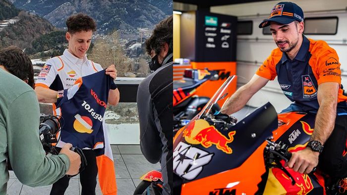 Pol Espargaro dan Miguel Oliveira telah mengenakan seragam tim baru mereka masing-masing pada MotoGP 2021. Espargaro bakal memperkuat Repsol Honda sementara Oliveira membela Red Bull KTM.