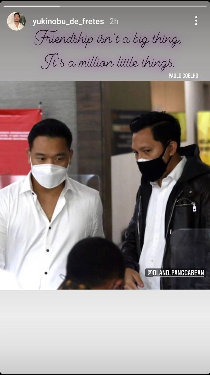 Michael Yukinobu de Fretes alias Nobu, bicara tentang persahabatan di akun Instagram-nya.