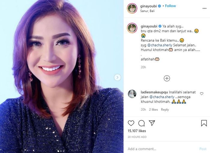 Salam perpisahan Gina Youbi untuk kepergian Chacha Sherly 