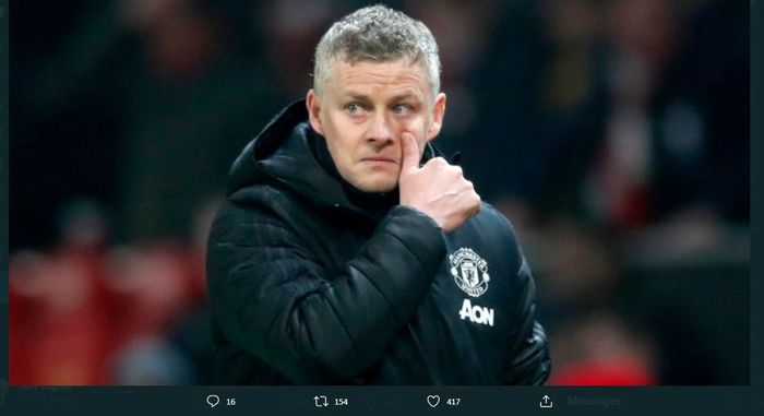 Reaksi pelatih Manchester United, Ole Gunnar Solskjaer.