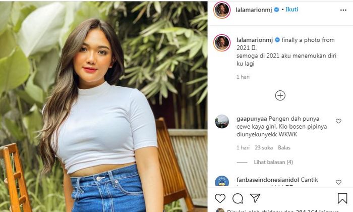 Marion Jola kembali mendapatkan komentar terkait bentuk tubuhnya dari netizen.