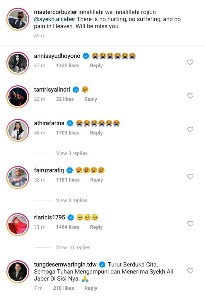 Komentar para artis di Instagram Deddy Corbuzier