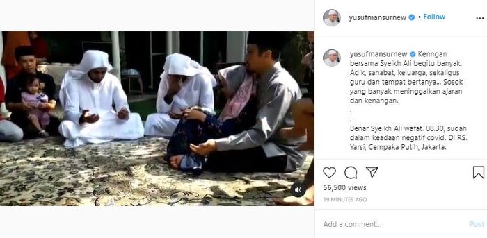 Ustaz Yusuf Mansyur membagikan kenangannya bersama  Syekh Ali Jaber.