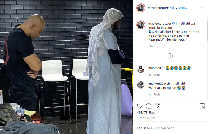 Unggahan Deddy Corbuzier mengenang sholat Jamaah bersama Syekh Ali Jaber