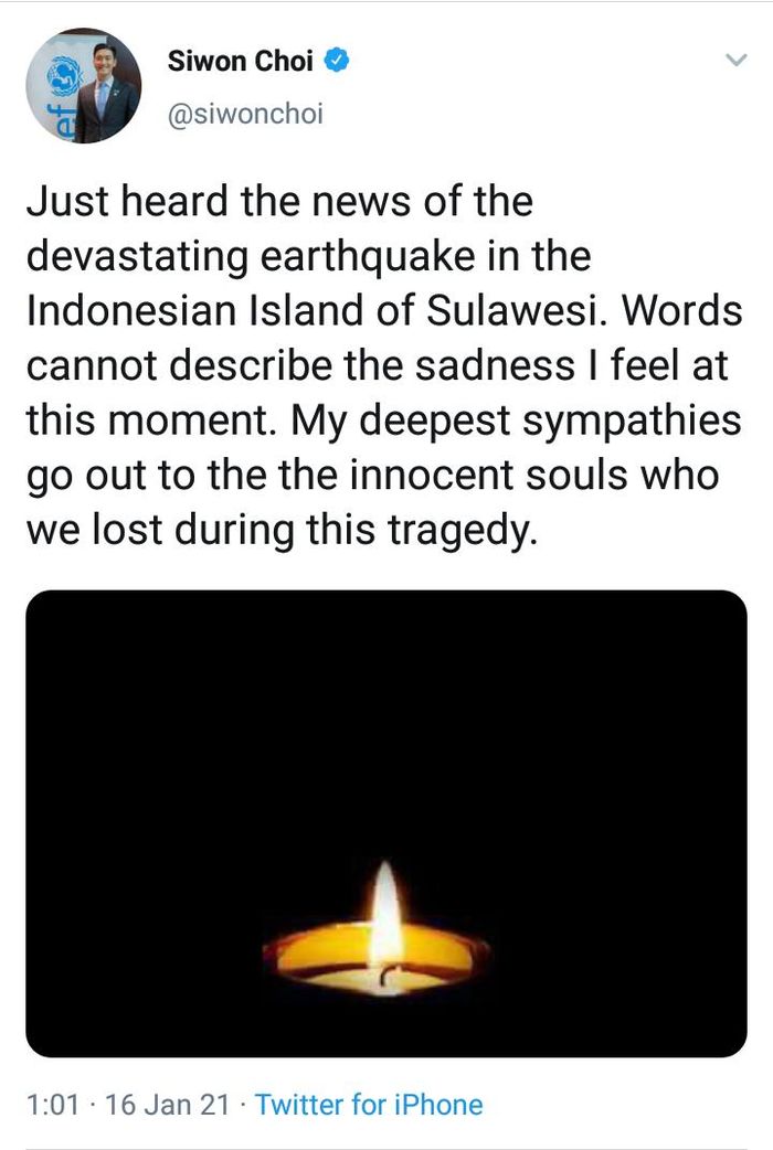 Cuitan pertama Siwon Choi