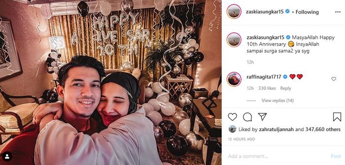 Postingan Zaskia Sungkar