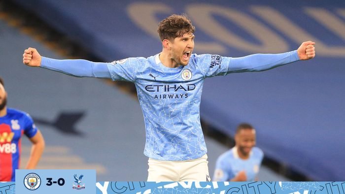 John Stones cetak 2 gol ke gawang Crystal  Palace dalam laga pekan ke-19 Liga Inggris, Minggu (17/1/2021).