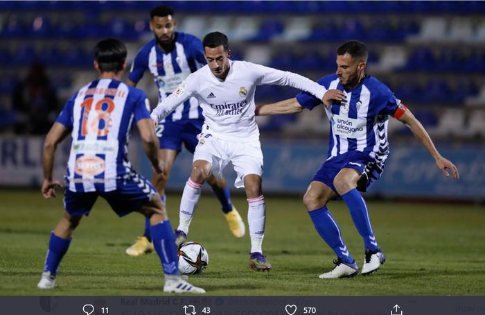 Laga Real Madrid vs Alcoyano di babak 32 besar Copa del Rey, Rabu (20/1/2021) di Stadion El Collao, Alcoy.