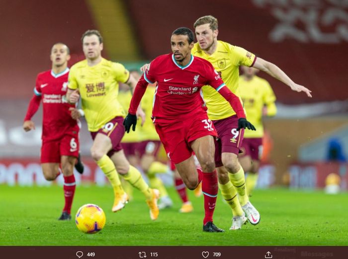 Liverpool masih mandul soal mencetak gol tanpa Mohamed Salah dan babak pertama berakhir dengan skor sama kuat 0-0.