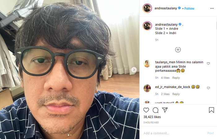 Unggahan Andre Taulany di Instagram