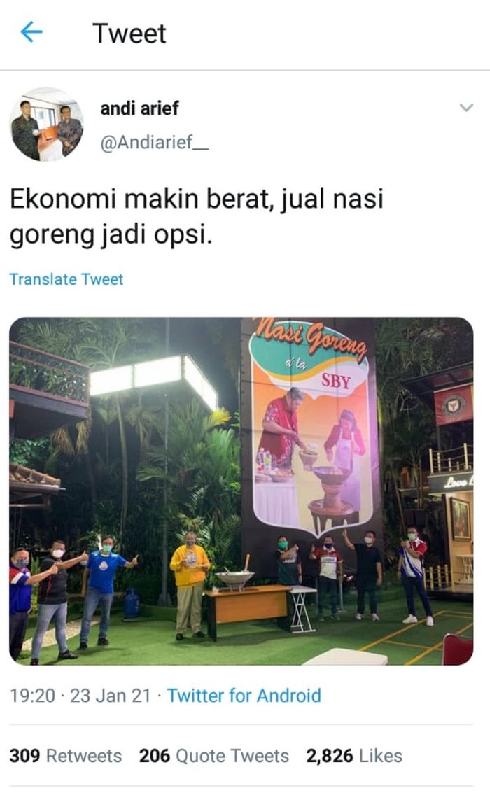 Cuitan Andi Arief dalam Twitter-nya.