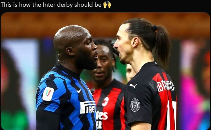 Momen cekcek Romelu Lukaku dan Zlatan Ibrahimovic pada laga perempat final Coppa Italia.