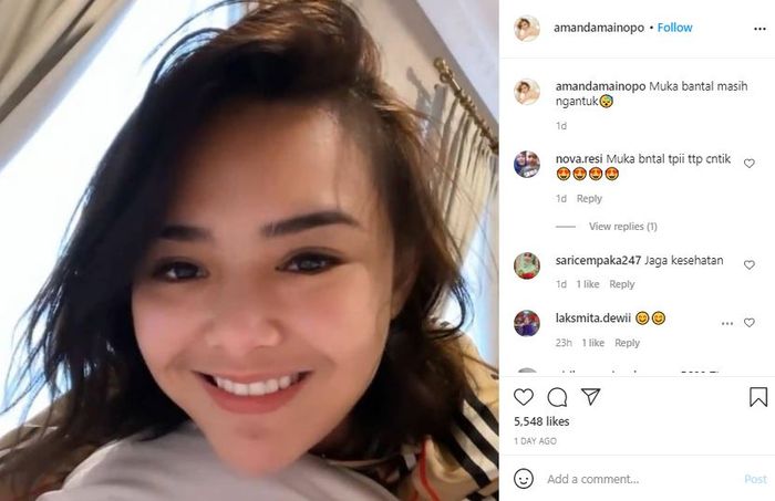 Muka bantal Amanda Manopo tuai pujian netizen