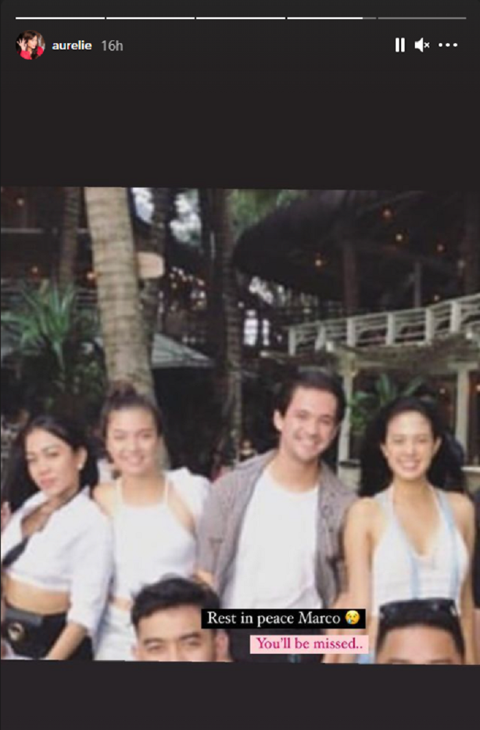 Unggahan Aurelie Moeremans atas kepergian Marco Panari.