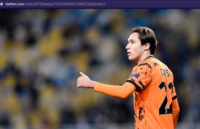 Pemain sayap Juventus, Federico Chiesa, mencetak gol ke gawang Sampdoria pada pekan ke-20, Senin (31/1/2021) waktu setempat atau Minggu pukul 00.00 WIB. 