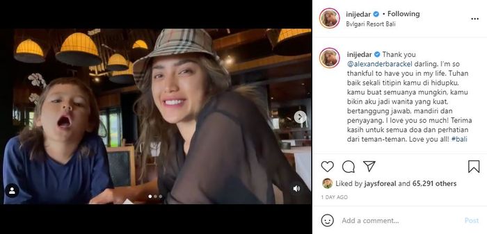 Tangkap Layar Jessica Iskandar Unggah Video El Barack.