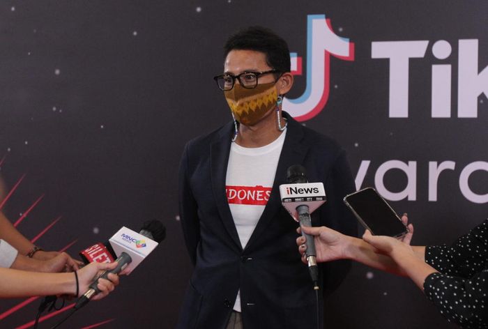 Menteri Pariwisata dan Ekonomi Kreatif, Sandiaga Uno yang hadir sekaligus menjadi juri dalam TikTok Awards Indonesia 2020.