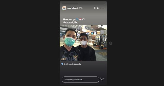 Unggahan agen Gabriel Budi saat melepas Asnawi Mangkualam ke Korea Selatan (2/2/2021).