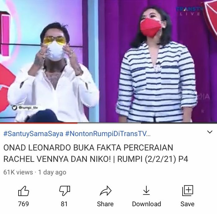 Onadio membeberkan kondisi Niko Al Hakim usai digugat cerai Rachel Vennya.