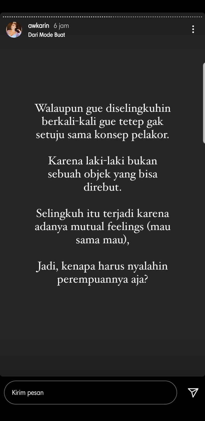 Awkarin beri tanggapan soal Perselingkuhan 