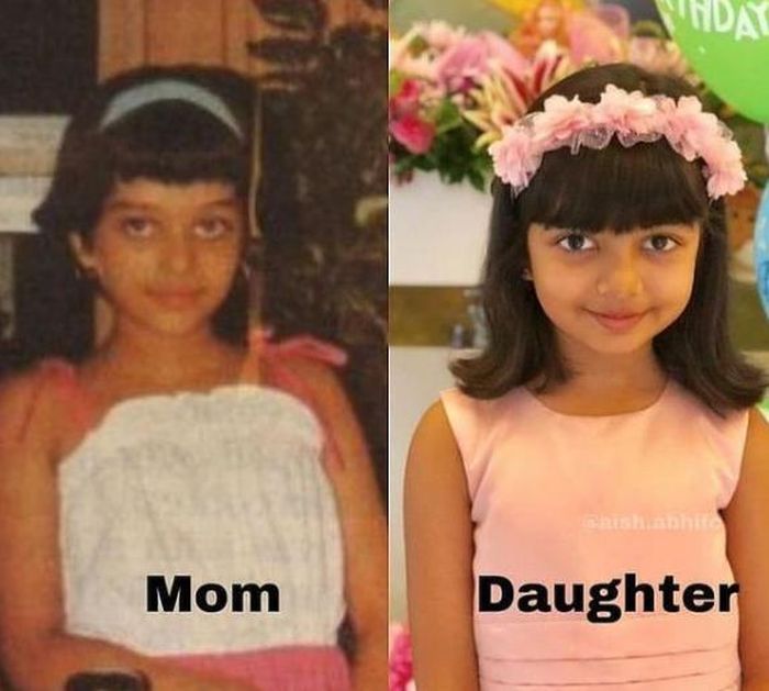 Bak saudara kembar, intip foto masa kecil Aishawarya Rai yang mirip dengan putrinya.