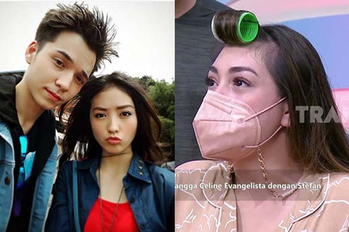 Celine Evangelista sempat menarik napas panjang saat menyaksikan video surprise yang dilakukan suaminya, Stefan William, kepada mantan kekasihnya, Natasha Willona.