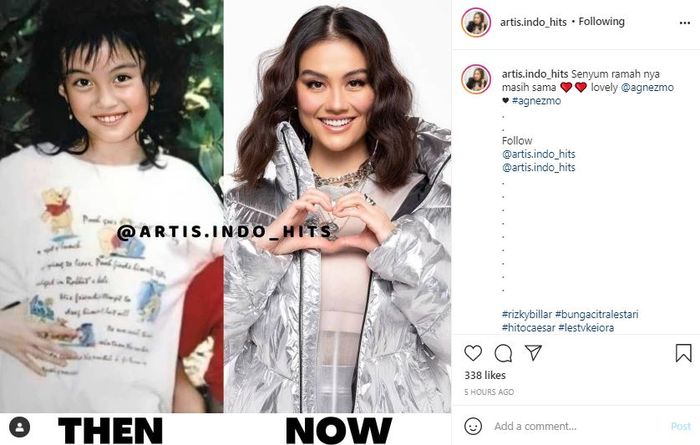 Foto jadul dan masa kini Agnez Mo