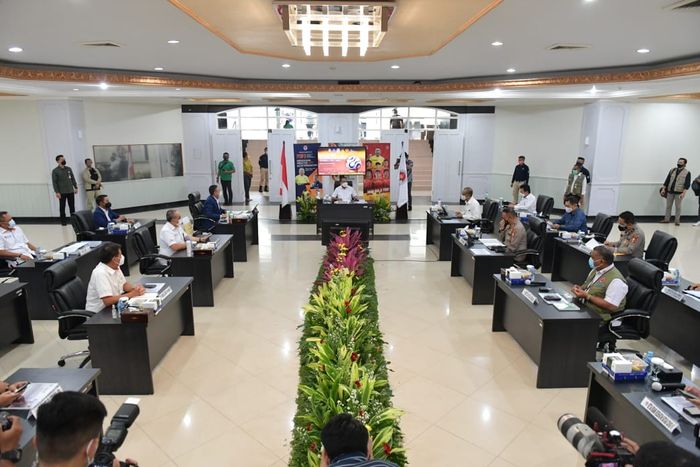 Pertemuan PT LIB, PSSI, Menpora, dan Polri yang membahas soal nasib Liga 1 dan Liga 2, Rabu (10/2/2021).