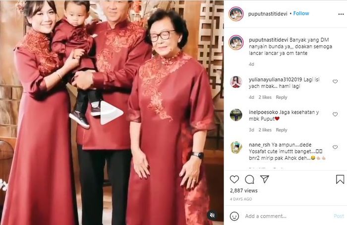 Puput Nastiti Devi pemotretan keluarga bareng suami dan mertua