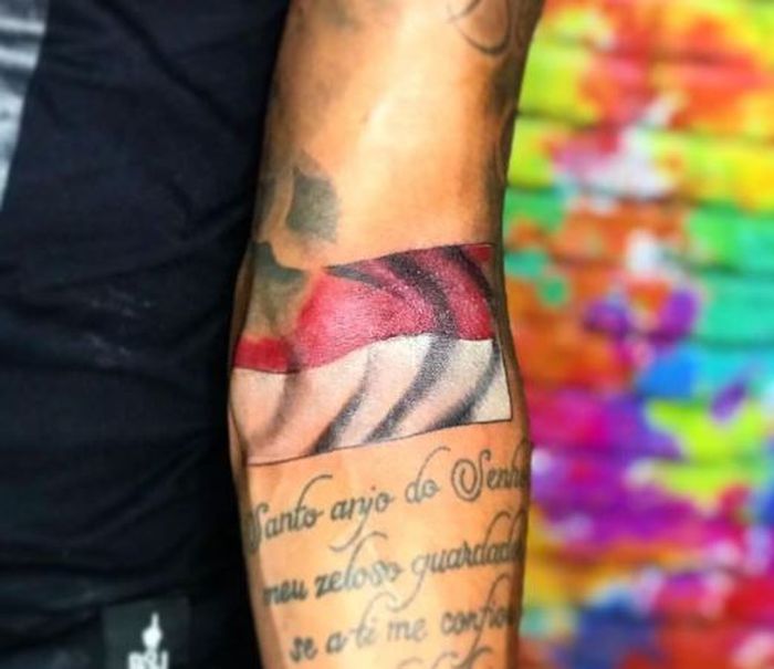 Eks Persija Jakarta, Jaimerson da Silva megunggah tato Bendera Indonesia