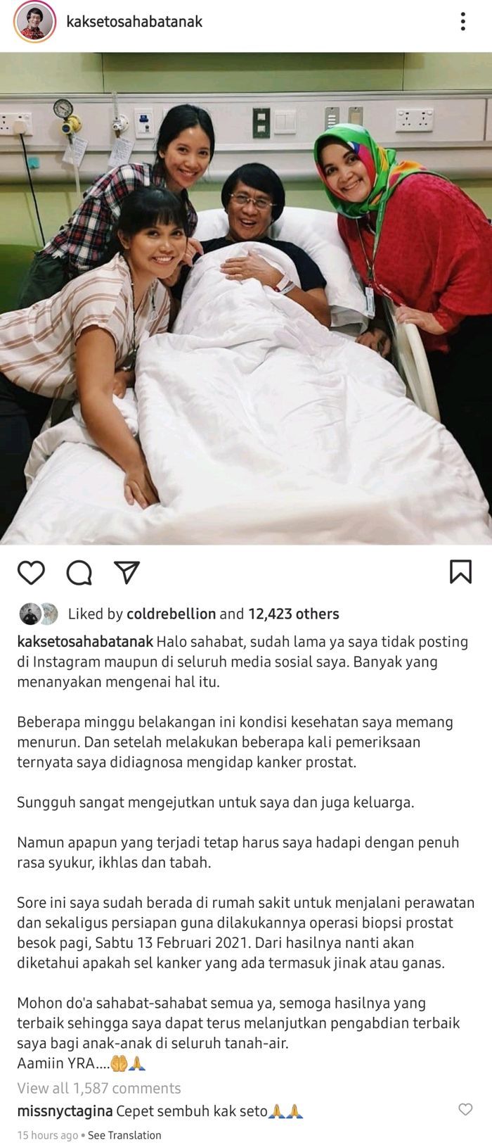 Kak Seto umumkan divonis kanker prostat