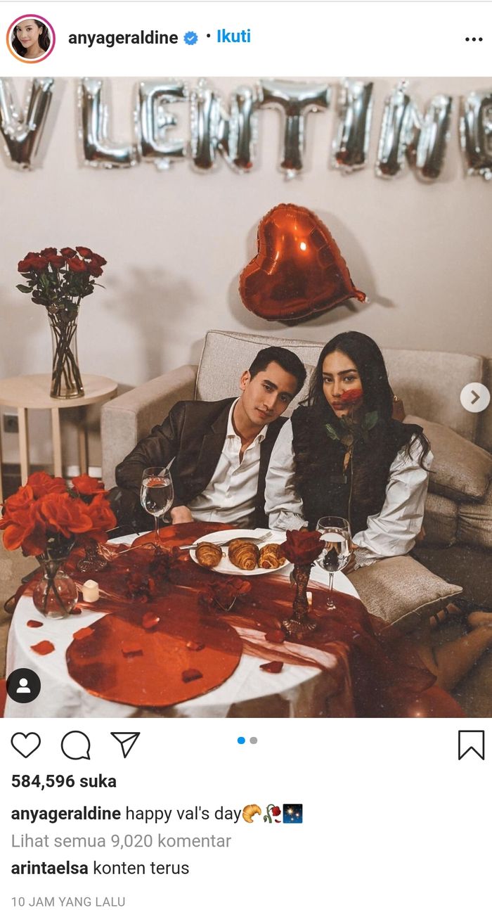 Di Hari Valentine, Anya Geraldine tiba-tiba mengunggah foto bersama Verrell Bramasta.