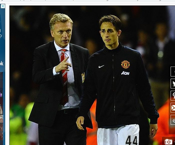 Adnan Januzaj ketika bermain di bawah asuhan David Moyes pada musim 2013-2014.